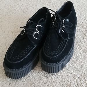 TUK black suede creepers